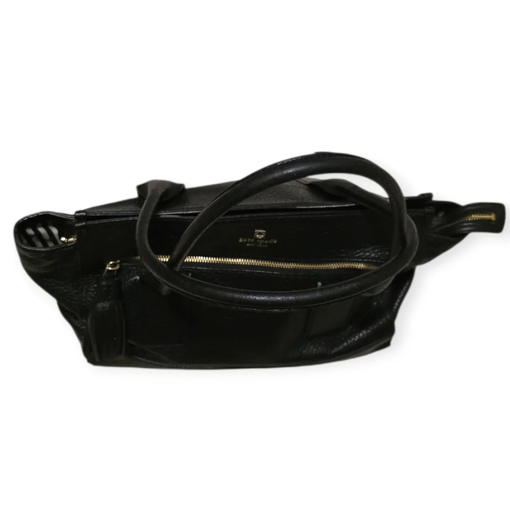 Kate Spade Black Pebbled Leather South Port Avenue Satchel Bag